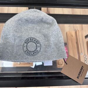 Burberry Light Gray Logo Beanie
